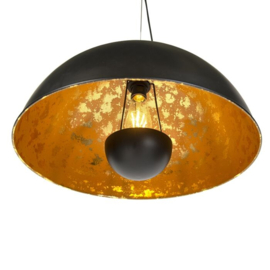 Qazqa hanglamp Magna Eglip, mat zwart-goldleaf 50 cm