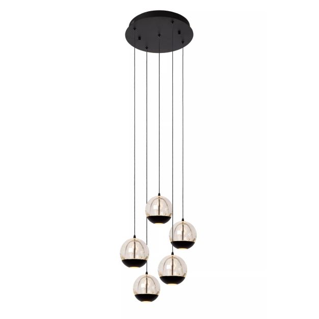 Lucide hanglamp Sentubal led, 5-lichts zwart