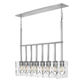 Elstead lighting hanglamp Ludlow, 8-lichts mat nikkel