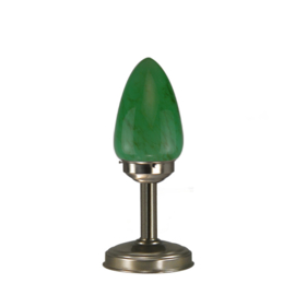 Old timer light  tafellamp Traan, groen marmer glas