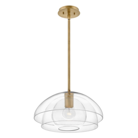 Hanglamp Lotus, brons met helder glas