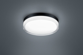 Plafondlamp Tana led,  zwart wit glas 28 cm IP44
