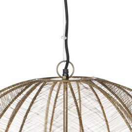 Qazqa hanglamp Dong, 1-lichts zwart met brons