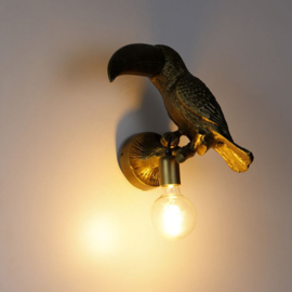 Vintage wandlamp goud - Animal Toekan