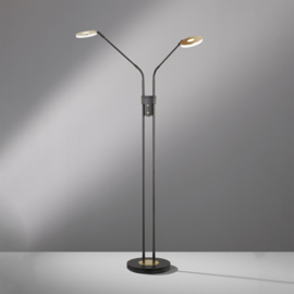 Freelight vloerlamp Dent led, 2-delig zwart-goldleaf