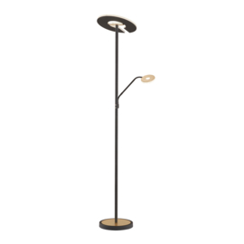 Fischer  & Honsel vloerlamp Dent led, 2-lichts zwart-goldleaf
