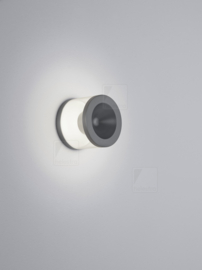 Helestra wandlamp Poro led kleur mat titaan grijs acryl glas