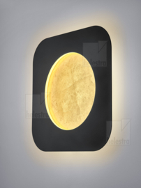 Helestra wandlamp Tura led, zwart-goldleaf