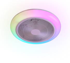 Trio lighting plafond ventilator Rotsund  led, wit incl. remote