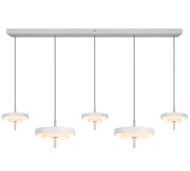 Trio lighting hanglamp Keaton led, 5-lichts warm grijs