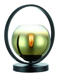 Tafellamp Aureol, zwart met goud glas