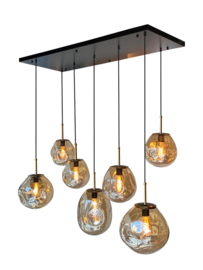 Hanglamp Din ei, 7-lichts met amber glas