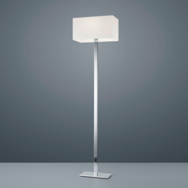 Helestra vloerlamp Rena, chroom met witte kap