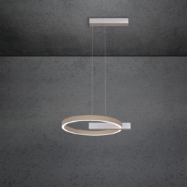 Escale hanglamp Midnight single led, aluminium-taupe incl. touchdimmer 40 cm