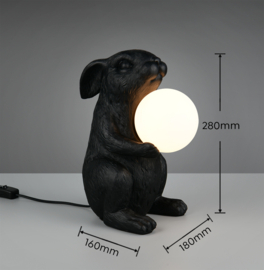 Trio-lighting tafellamp Rabbit, zwart