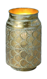 Tafellamp Secchio, antiek goud-wit 15 cm