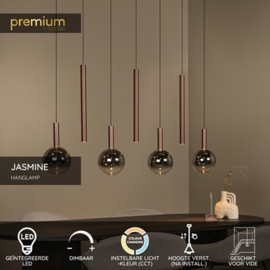 Lucide JASMINE - Hanglamp - LED Dimb. - CCT - 7x4W 2200K/3300K - Geschikt voor vide en hoge plafonds - Koper