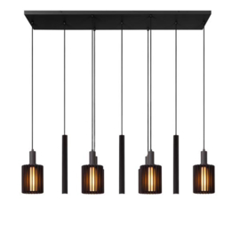 Lucide LAMBRES - Hanglamp - 6xE27 - zwart