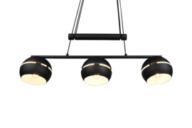 Trio lighting hanglamp Fletcher,  3-lichts mat zwart