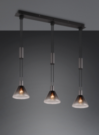 Trio lighting hanglamp Stanley, 3-lichts zwart