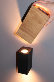 Fischer & Honsel wandlamp Shine wood led, eiken 10 cm