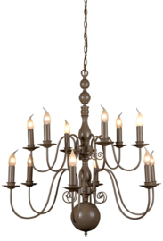 Linea verdace hanglamp Brugge, 6+6-lichts pale-taupe