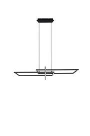 Trio lighting hanglamp Salinas led, mat zwart met switch dimmer