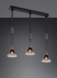 Trio lighting hanglamp Stanley, 3-lichts zwart