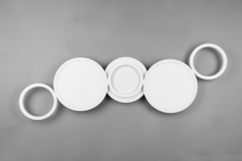 Trio lighting plafondlamp Salsa led, mat wit rond incl. switch dimmer