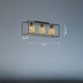 Fischer & Honsel plafondlamp Caydo, 3-lichts