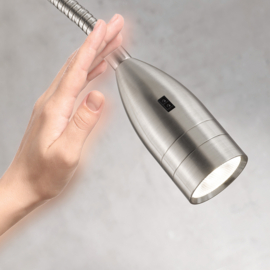 Fischer & Honsel wandlamp Flex led, mat nikkel met push dimmer