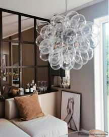 By Rydéns hanglamp Gross, chroom 37-lichts helder glas