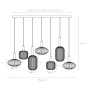 Lucide hanglamp Maloto, 7-lichts met amber glas
