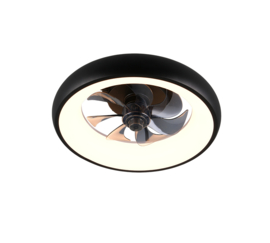 Trio lighting plafond ventilator Muonio  led, zwart incl. remote