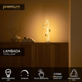 Lucide LAMBADA - Tafellamp - LED Dimb. - 1x19W 2700K - Champagne kleur