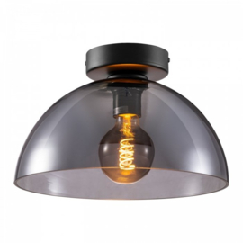Toplicht plafondlamp Savoy  zwart, met Rosa zwart glas