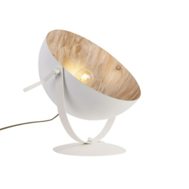 Qazqa tafellamp Magna, wit - goldleaf