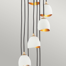 Hanglamp Nula, 12-lichts met plafondplaat