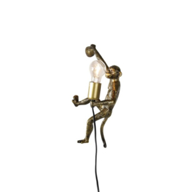 Vintage wandlamp goud - Animal Monkey