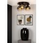 Lucide plafondlamp Marius, 3-lichts rookglas