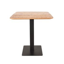 Label 51 Restauranttafel, rough mangohout | zwart metaal 70 cm