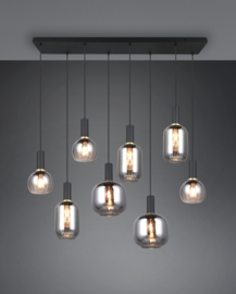 Trio lighting hanglamp Diva, 8-lichts zwart