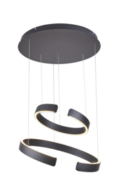 Light trend hanglamp Lux-Circle led,  2-lichts 40-60 cm zwart