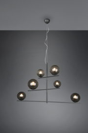 Trio lighting hanglamp Pure, 6-lichts antraciet
