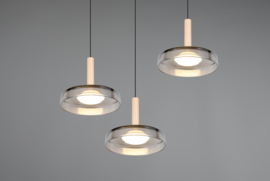 Trio lighting hanglamp Celeste led, 3-lichts zwart met switch dimmer