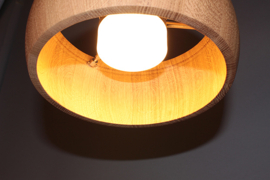 Fischer&honsel hanglamp Shine wood led, 3-lichts zwart-eiken