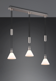 Trio lighting hanglamp Stanley, 3-lichts mat nikkel