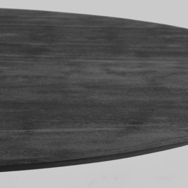 Label 51 Eettafel Otto, zwart mangohout | zwart metaal 130 cm