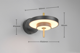 Trio lighting wandlamp Keaton led, zwart