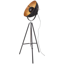 By Rydéns vloerlamp Captain, zwart-goud incl. led bron